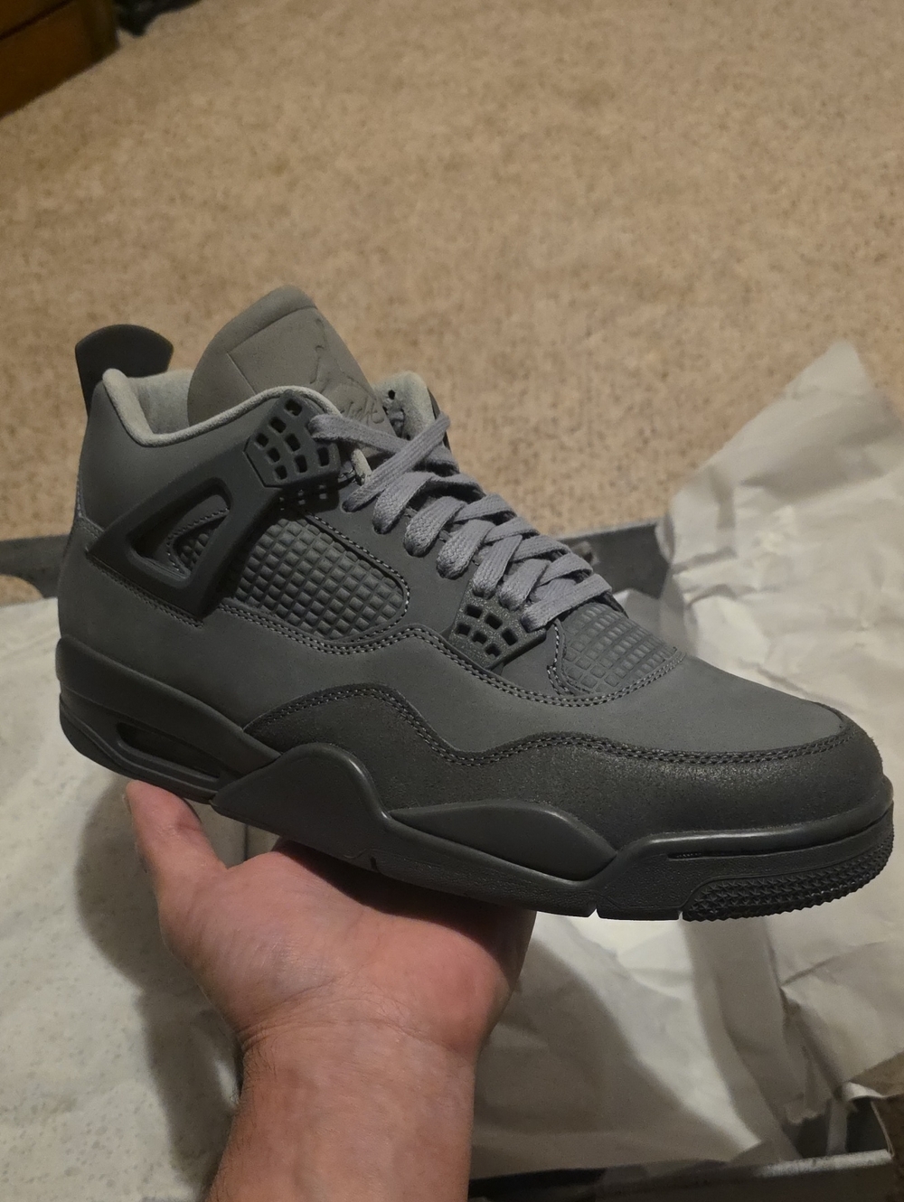 Jordan Men's Gray High-Top Sneakers - Matte Charcoal